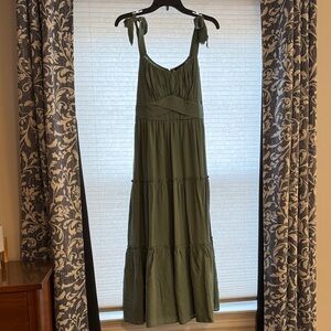 Trixxi Sage Green Tiered Maxi Dress